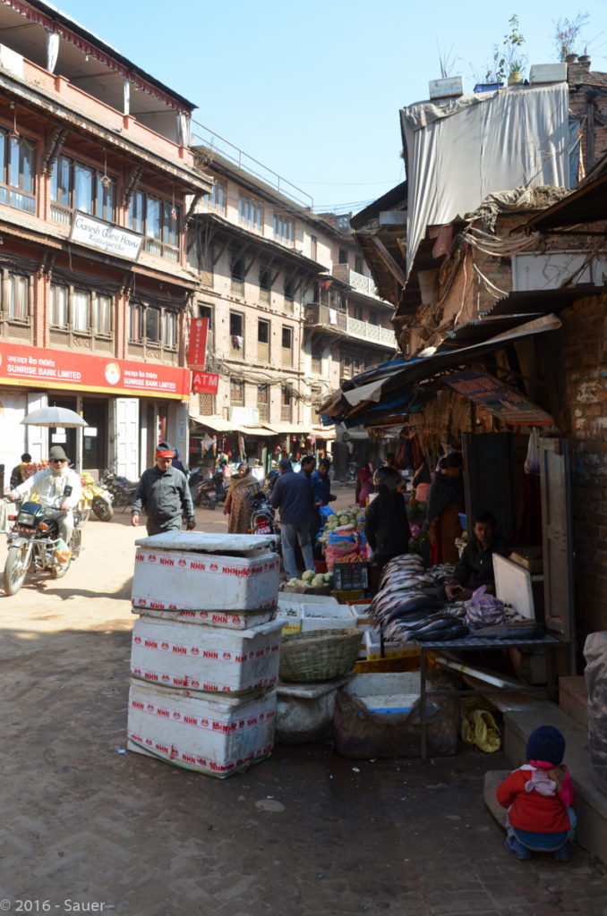 Markt am Dhurbar-Square Bhaktapur