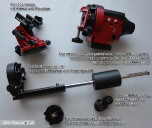 Inhalt des Komplettsets des Sky-Watcher Star Adventurers