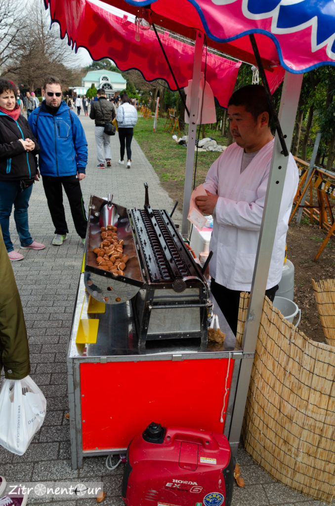 Leckere Teigbällchen gab es beim Streetfood-Verkäufer vor dem Eingang Park