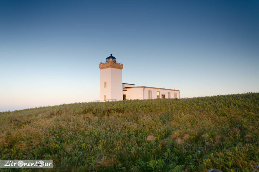 Duncansby Head Leuchtturm im Sonnenuntergang