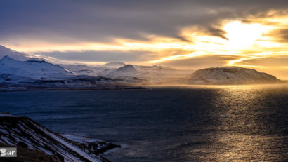 Sonnenuntergang über dem Snæfellsjökull auf Snæfellsnes