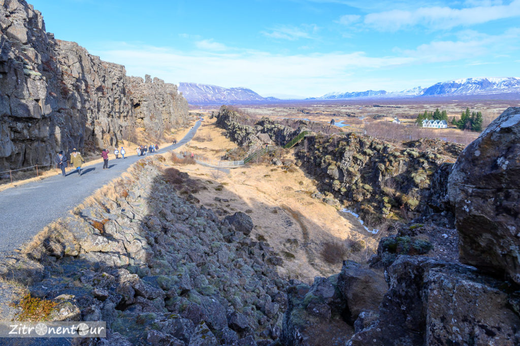 Bruchkante Þingvellir - ein Highlight des Golden Circle
