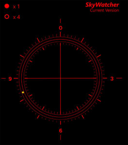 Position des Polarsterns zum Himmelspol in der Windows App PolarScope